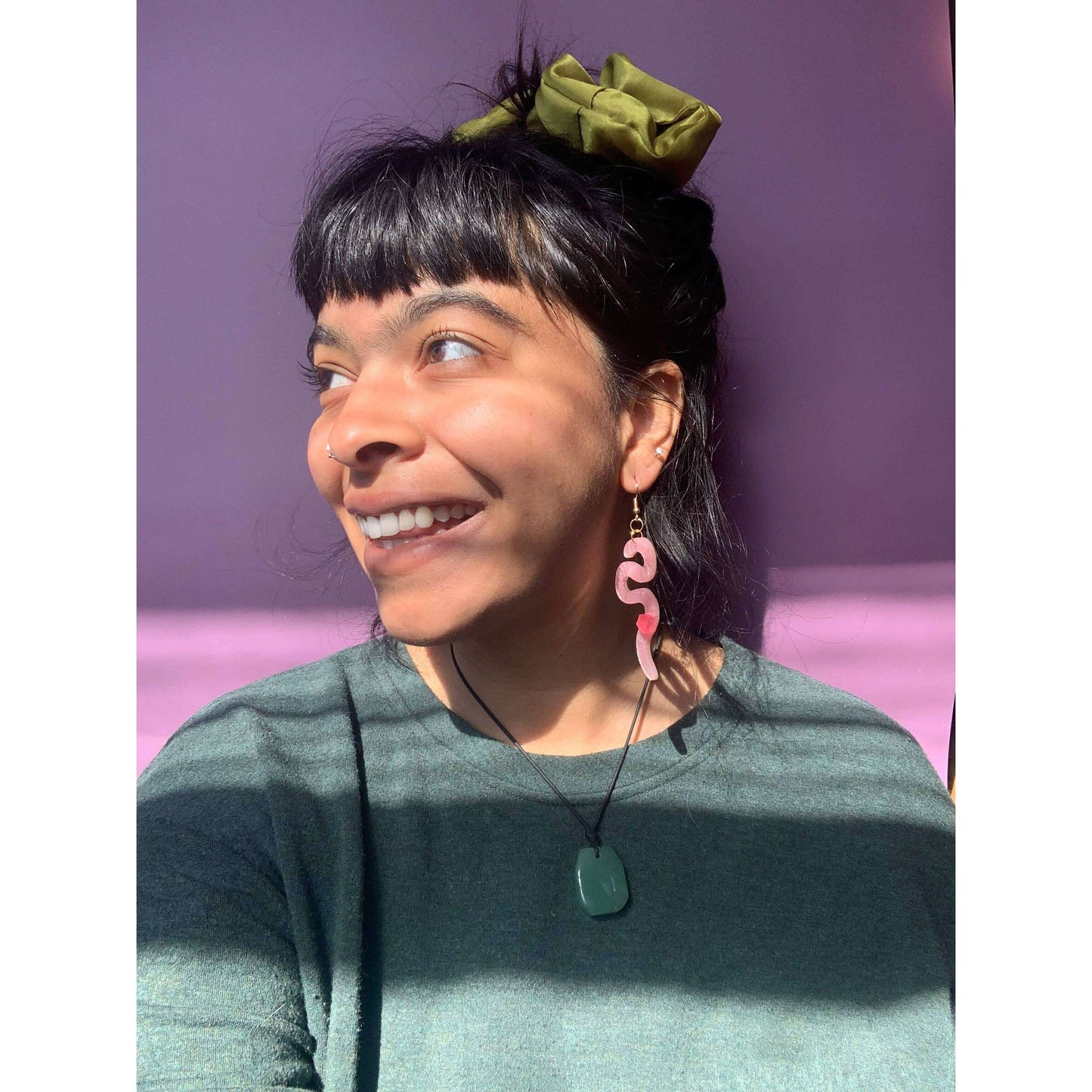 Wiggly Worms Acrylic Statement Earrings