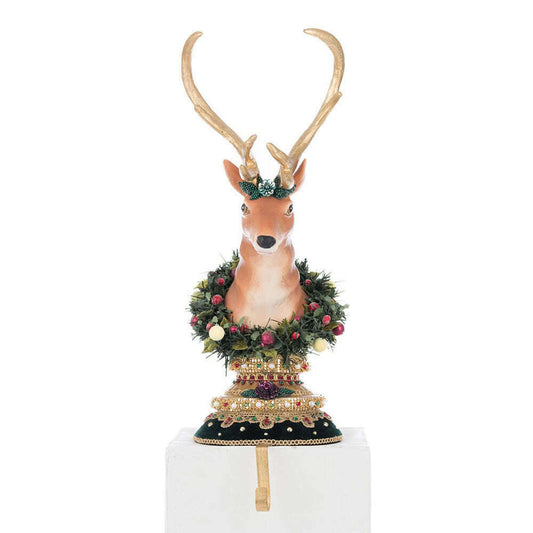 Winter Balsam and Berry Deer Stocking Holder | Christmas Decor | Katherine's Collection