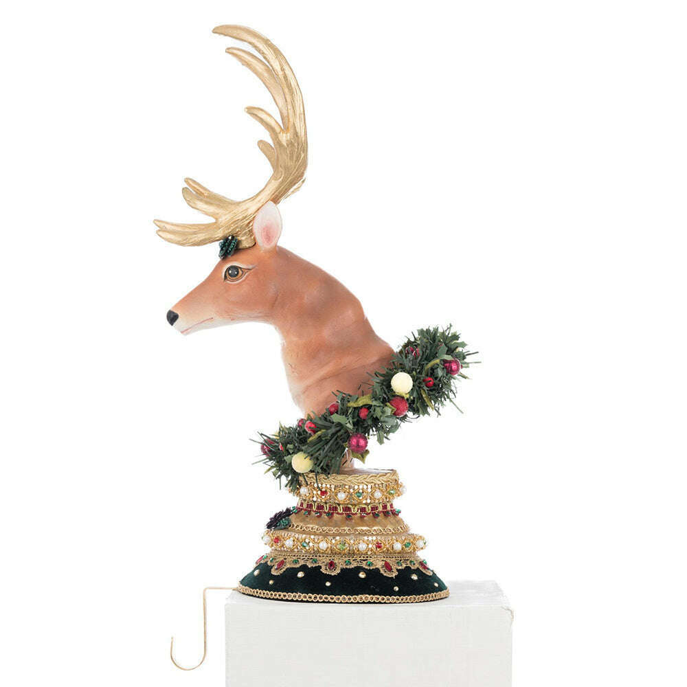 Winter Balsam and Berry Deer Stocking Holder | Christmas Decor | Katherine's Collection