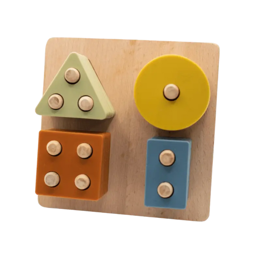 Shape Puzzle Toy + Geometric + Wood & Silicone + Montessori | LYTL®️