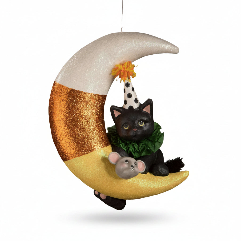 XL Party Kitty Candy Corn Moon - LAST CHANCE!