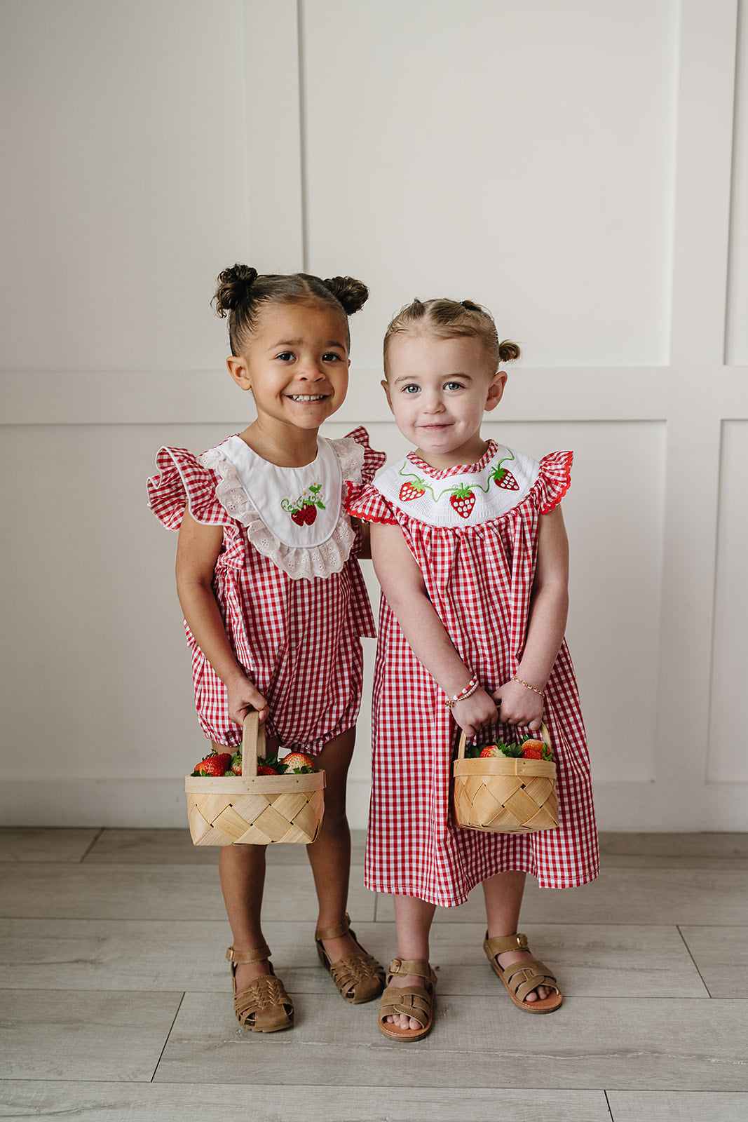 Gingham Strawberry Bubble Romper