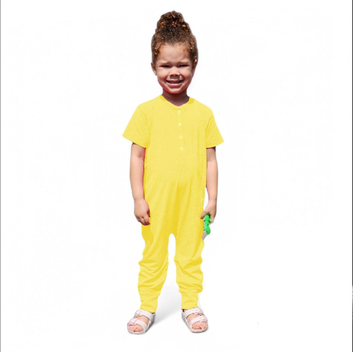 Ultimate Comfort Playsuit w Chewy Sensory Bracelet-YELLOW