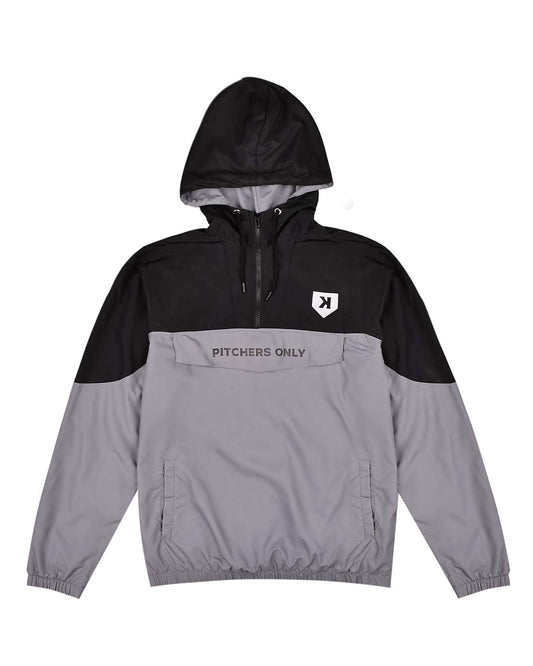 YOUTH Black/Charcoal Windbreaker- size up